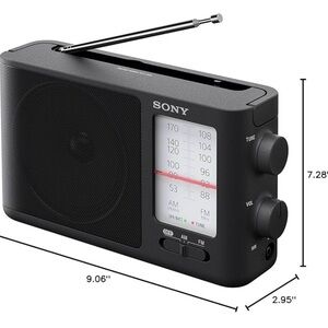 Sony Black AM/FM Portable Radio with Analog Tuner